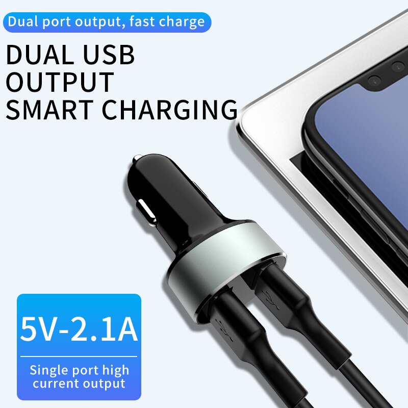 5V USB Car Charger with LED Screen Smart Auto Car-Charger Adapter Charging for iPhone XS MAX XR 8 7 Samsung Xiaomi Mobile Phone