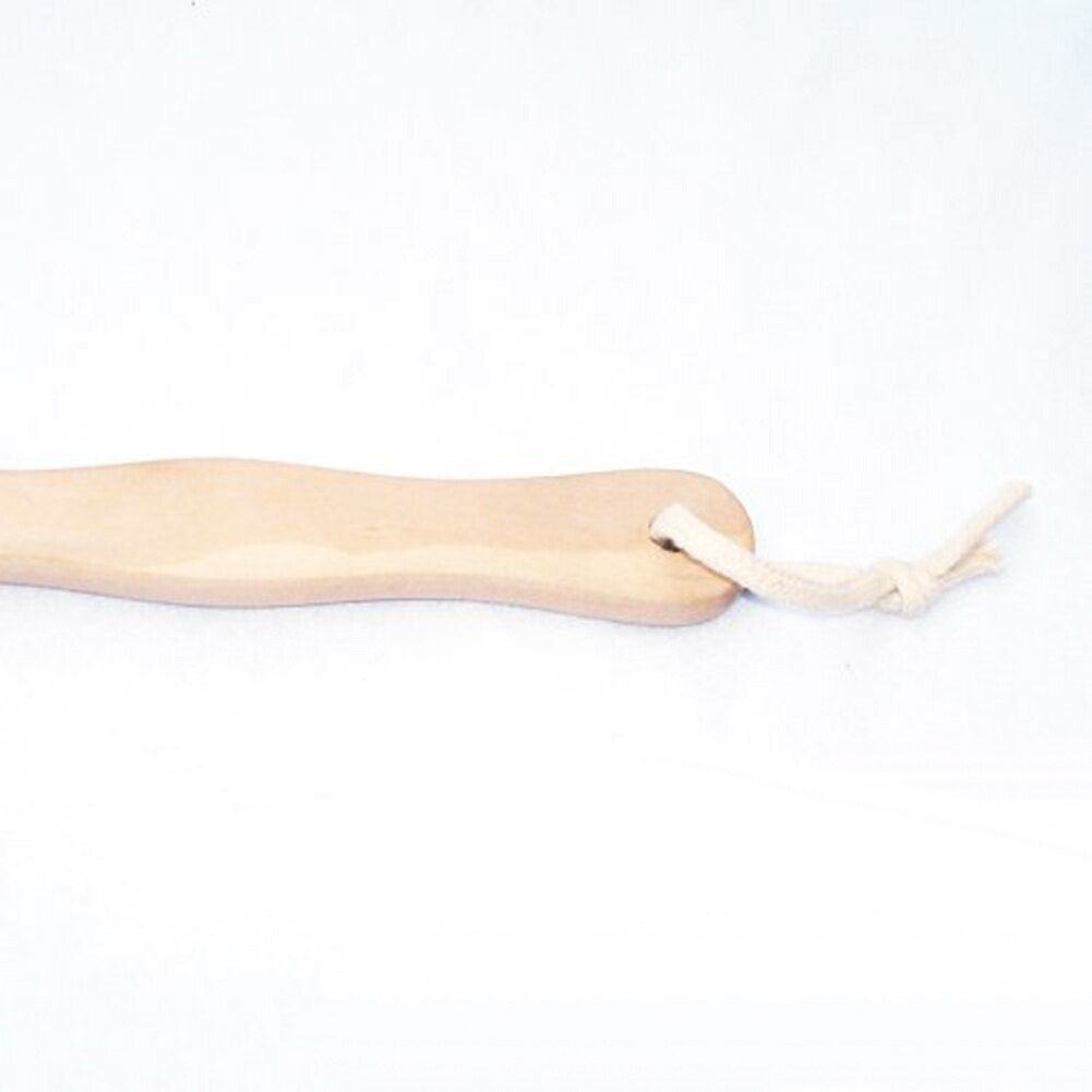 2-in-1 Body Brush Natural Bristles Back Scrubber Long Handle Wooden Cleaner