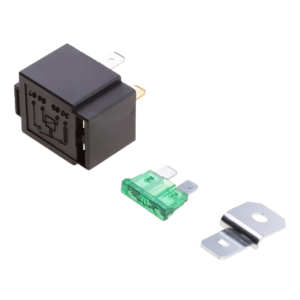Relais fondu sur/Off 12V 30A | Fusible pour automobile, vélo de voiture à 4 broches, normalement ouvert