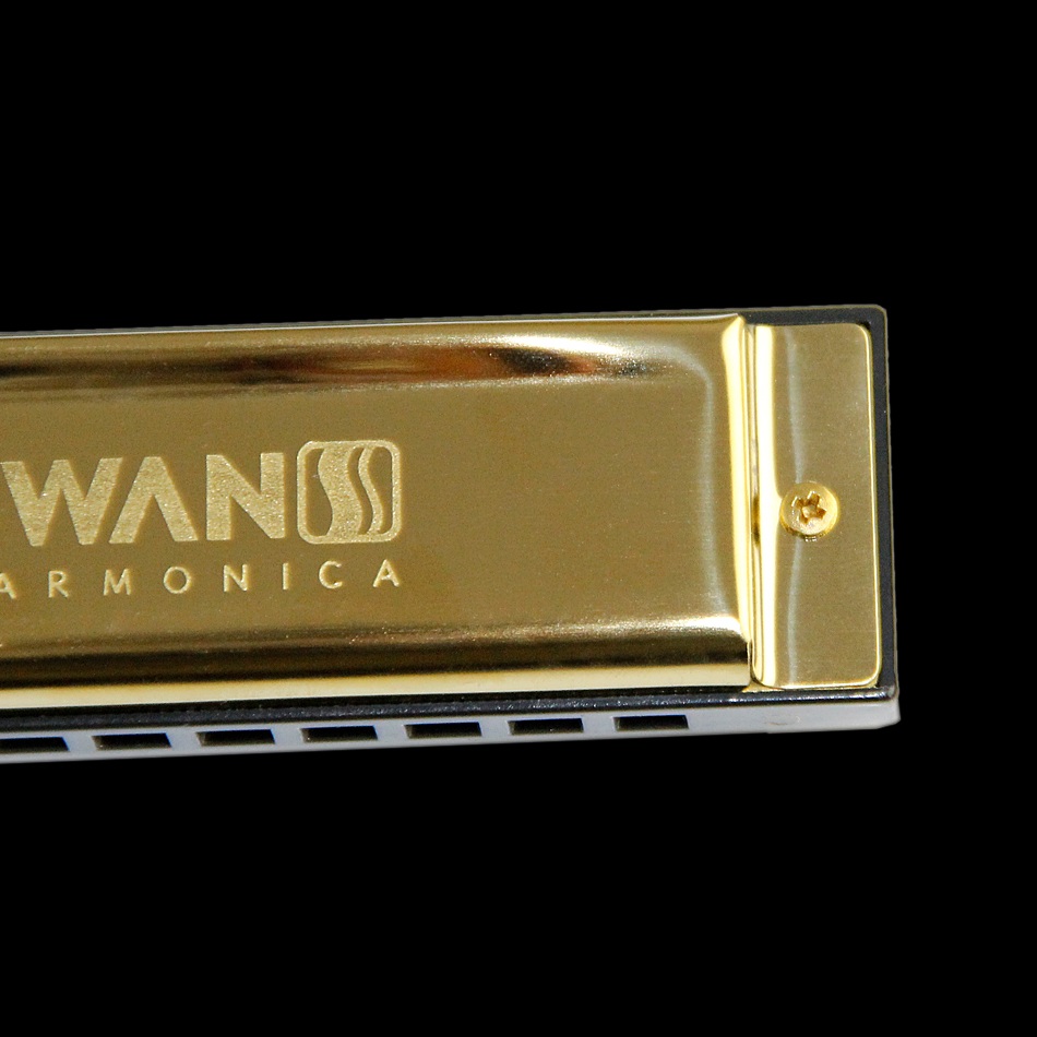 SWAN Bruce harmonica 2D tone 10 Gat 2D tone koper riet plaat & cover plaat gouden vierkante harmonica (plastic doos)