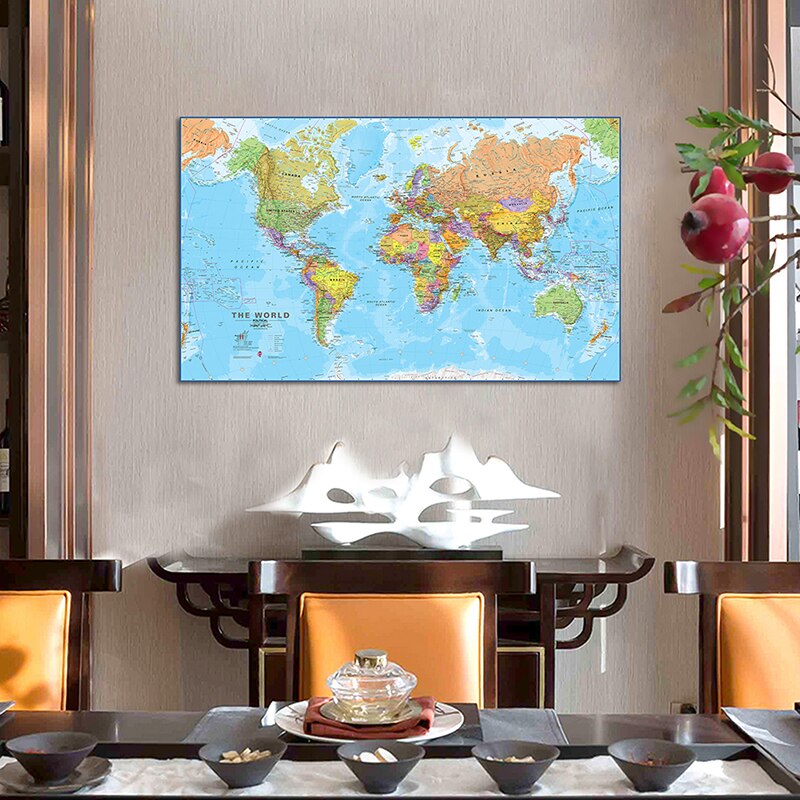 150*90cm World wall map Detailed Poster Non-woven Painting Map of the world wall for Bedroom Home Decoration