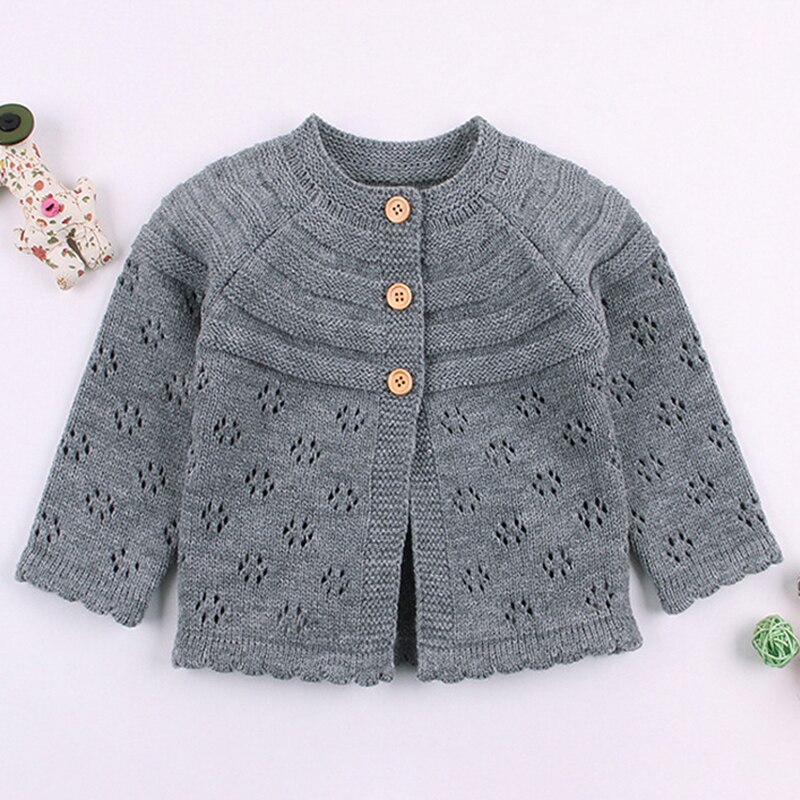 Herfst Meisjes Trui Jas Lange Mouwen Gebreide Vest Top Jassen Voor Meisjes Kinderen Jas Peuter Meisje Winter Kleding: BE348 gray / 6m