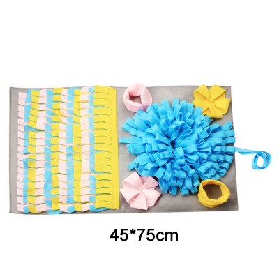 Snuffelmat voor huisdieren, hondensnuffelmat, afneembare fleece deken, stressverlichtende neuspads, kattenneuspad, puzzelspeeltje, vertragend: E 4575cm