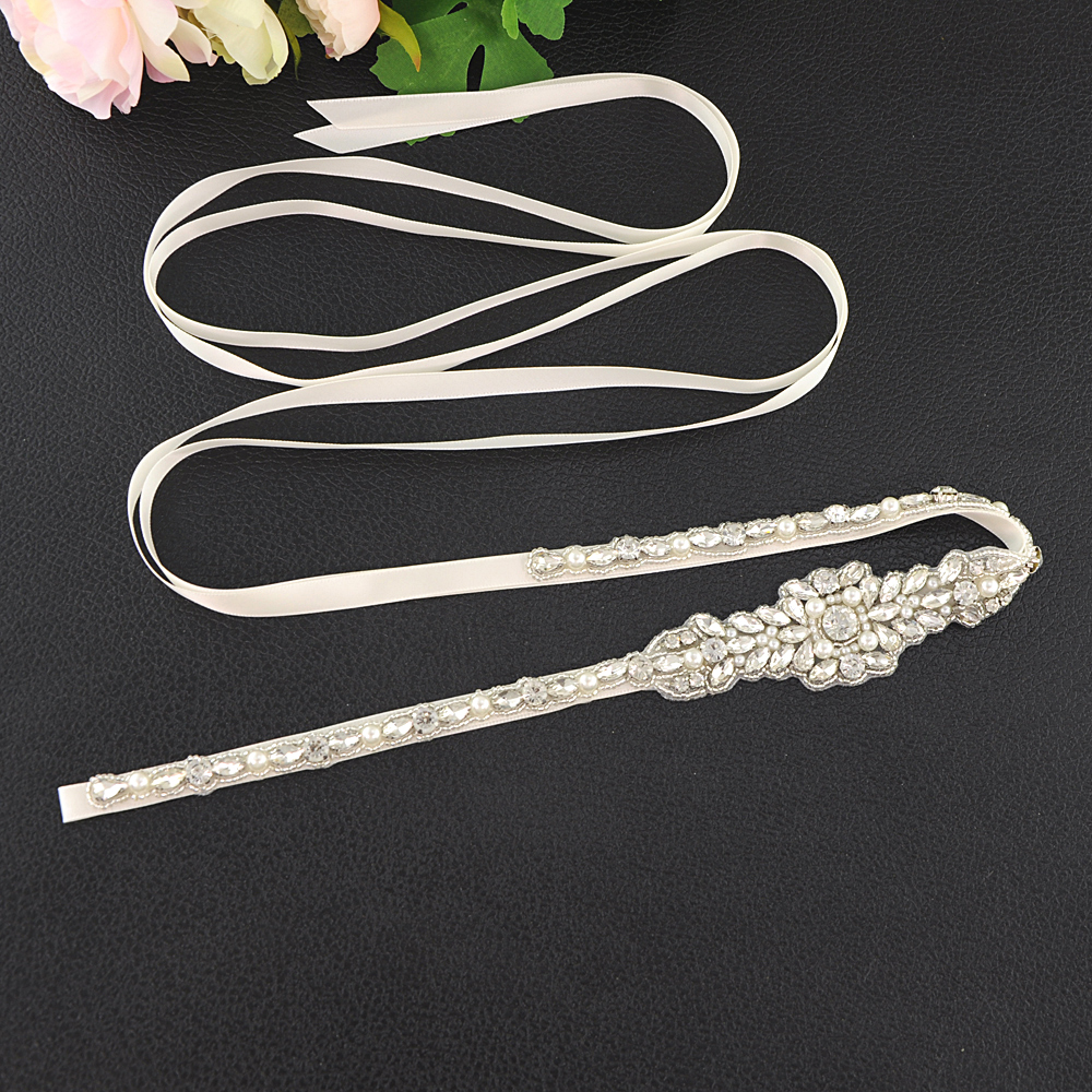 Zms 379 strass riem, trouwriem, bruidsriem, bruidsaccessoires, bruidsaccessoires, bruidsmeisjesriem, riem voor avondjurken: Gebroken wit
