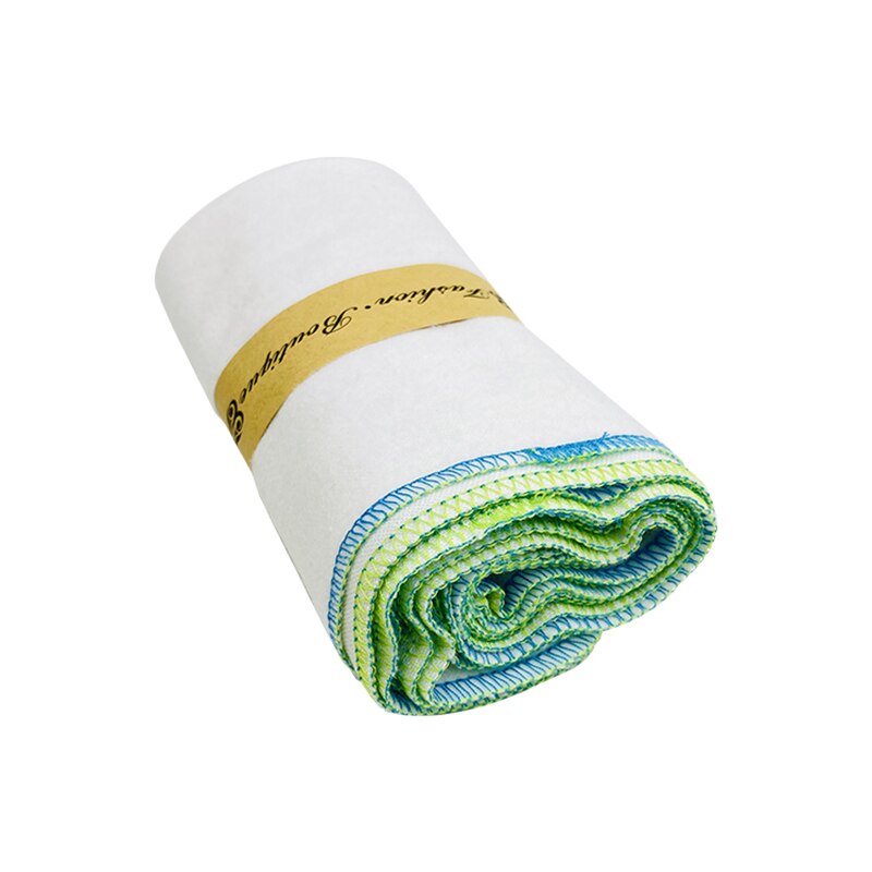 Genanvendelige papirløse håndklæder køkken servietter bomuld te vaskeklud alternativ papirhåndklæde klud klude nul affald håndklæde: Ren hvid / 3 stk