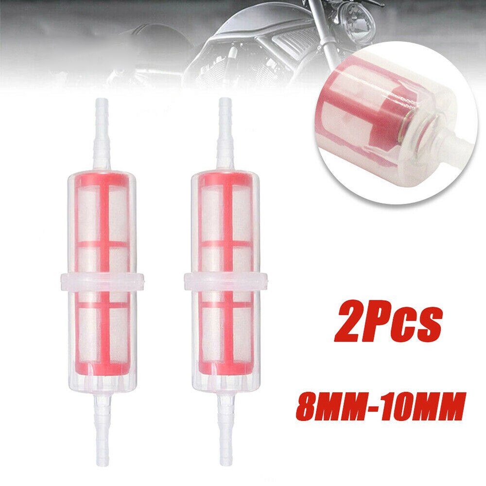 2 X Large Inline Fuel Filters Diesel Bio Plant Hgv Forklift Filter 8-10mm Gauze Type Element