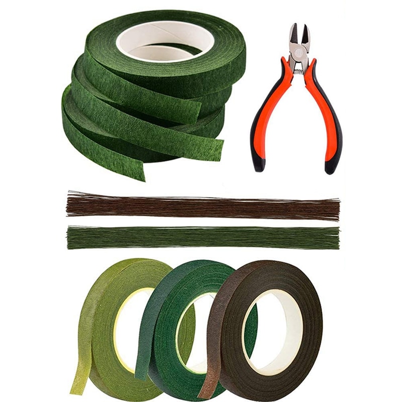 Floral Arrangement Tools Kit Floral Tape Stem Wire and Floral Wire Cutter for Bouquet Stem Wrap Florist Wedding: Default Title