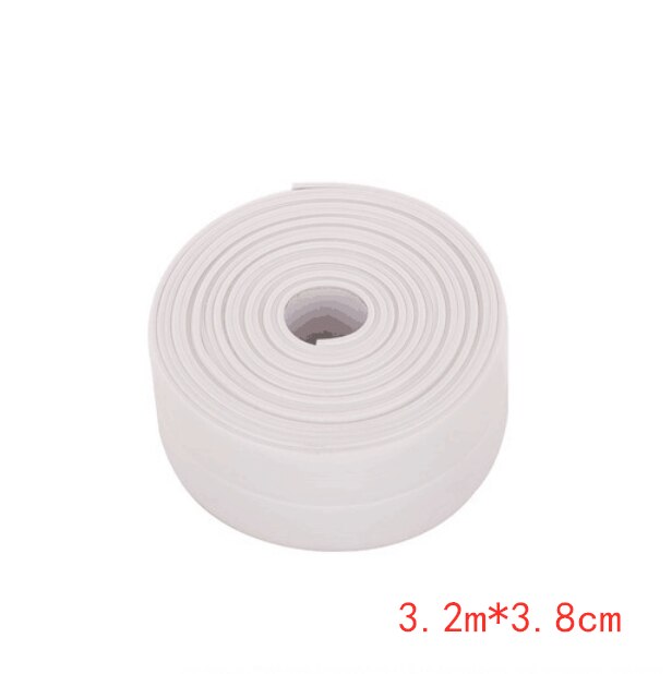 Bande adhésive de scellage en PVC blanc, autocollant mural auto-adhésif pour salle de bain, douche, évier, cuisine, 1 pièce: 3.2m x 3.8cm White