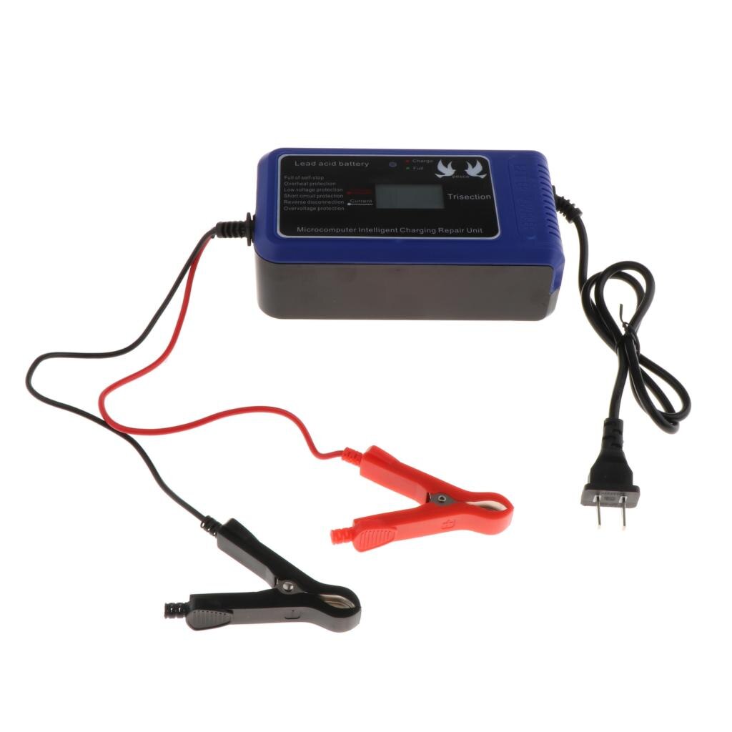 10A Car Motorcycle Battery Charger LCD Display Motorcycle Pulse Repair Charger
