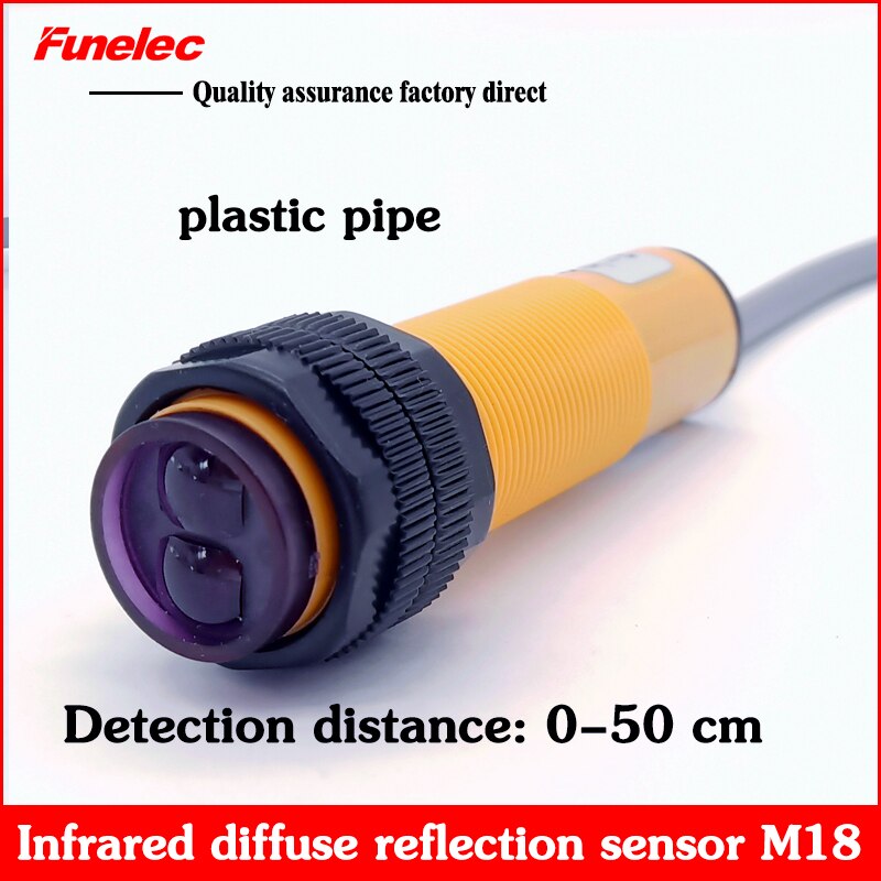 Infrared photoelectric sensor switch E3FN-D50P2 diffuse reflection sensor 50CM adjustable three-wire PNP NC normally closed