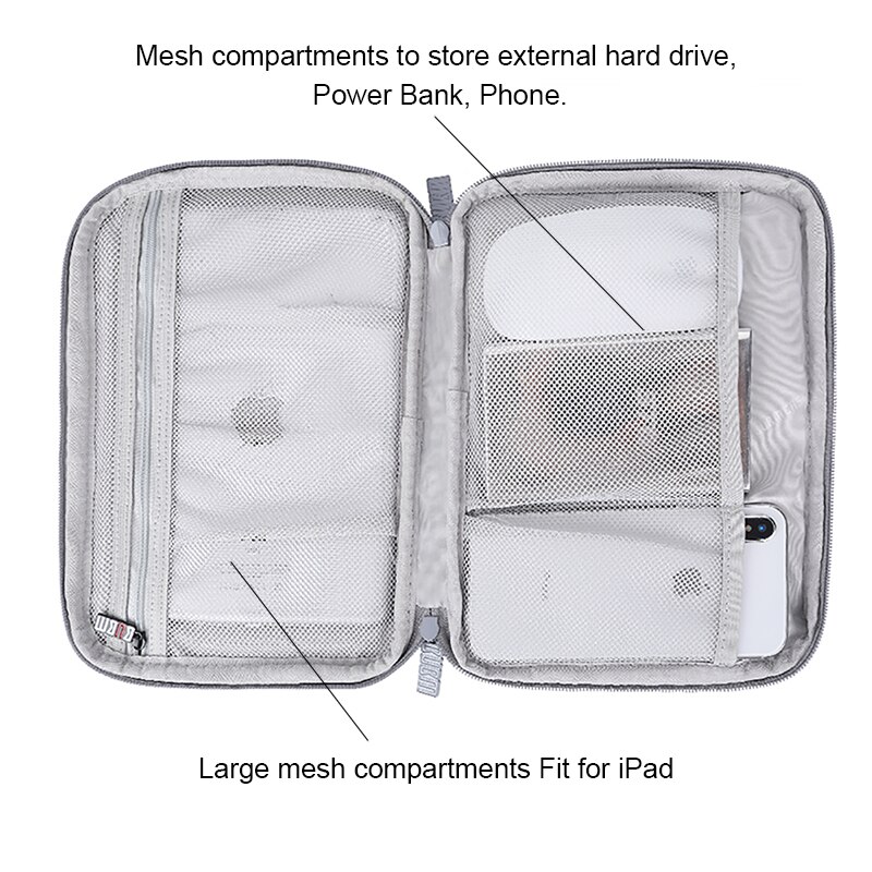 Mallette de rangement numérique grande capacité sac de transport de voyage pour clés USB cartes SD disque dur écouteurs câbles sac de rangement