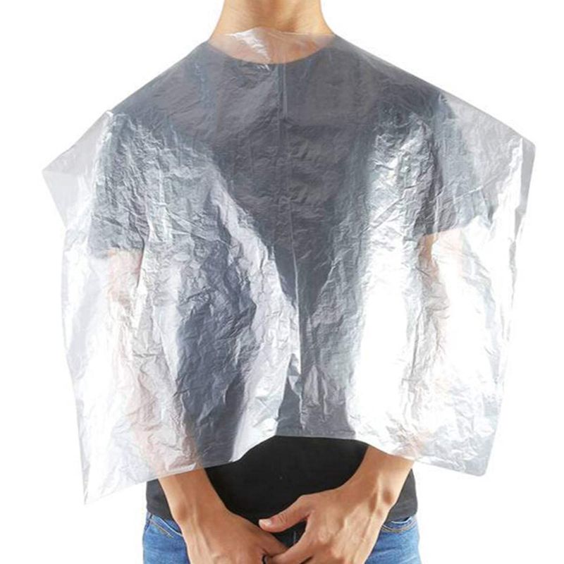 100Pcs Wegwerp Waterdichte Kapper Cape Barbershop Kapsalon Schort Kapsel Kappers Shawl