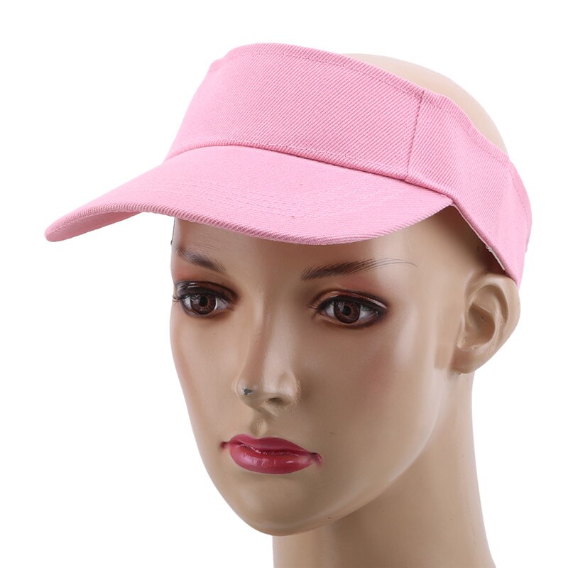 Verstelbare zonnehoed voor buiten, dames, zonnebrandcrème, zomersport, tennis, petten, dames, reizen, strand, lege hoge hoeden, unisex: Roze