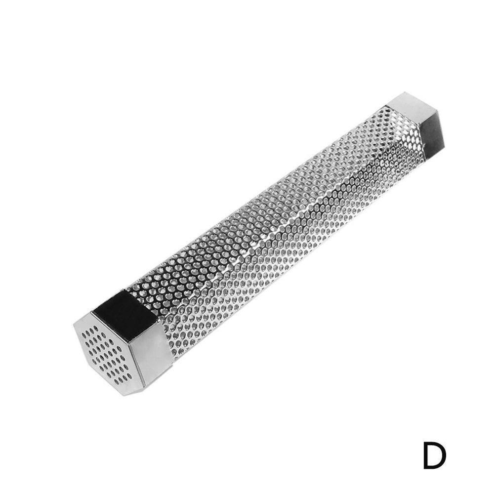 Fyrkantig rund bbq grill kallrökning mesh rör rök rökare rostfri generator pellet  s4 z 5: D