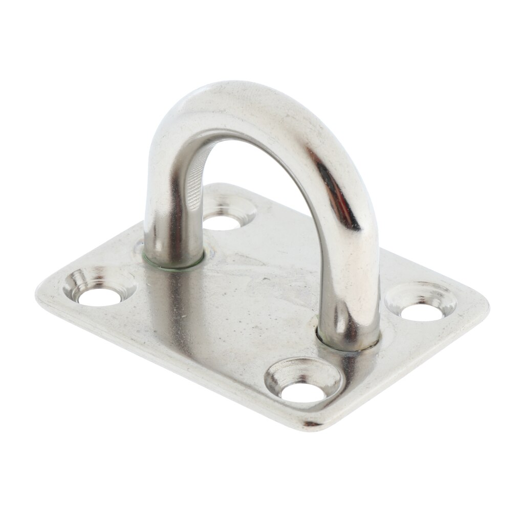 Heavy Duty Stainless Steel 8mm Thick Ring Square Sail Shade Pad Eye Plate Boat Rigging