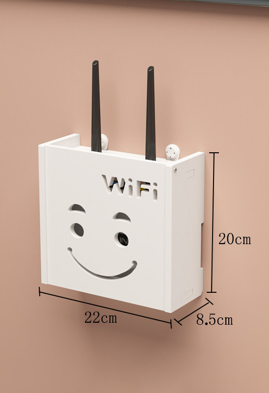 routeur Wifi sans fil boîte de rangement prise de salon Wifi décoration murale décodeur TV support câble organisateur d'alimentation: Black