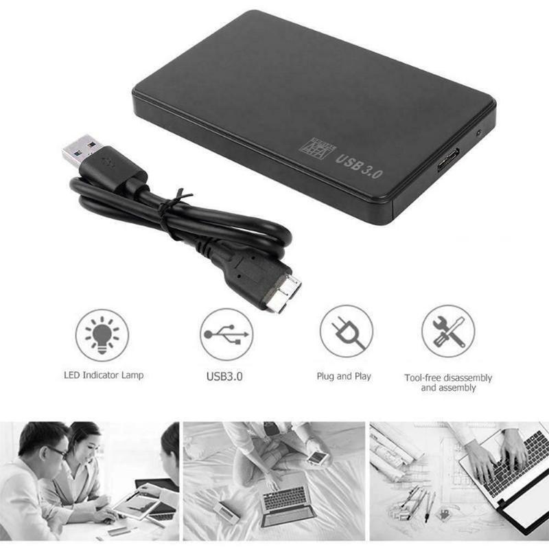 1Pc Portable 2.5 Inch Hard Drive Box External Disk Enclosure USB 3.0 2.0 Adapter Free To Sata 5 Gbps HDD SSD Case For WIndows OS