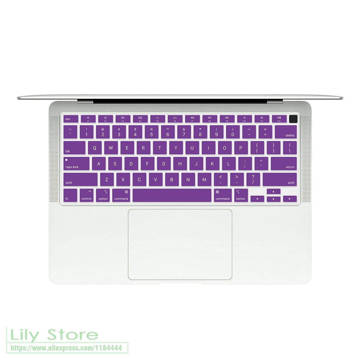 Voor Macbook Air 13 A2179 Touch Id Een 2179 Release Siliconen Engels Keyboard Skin Cover Laptop Toetsenbord: Purple