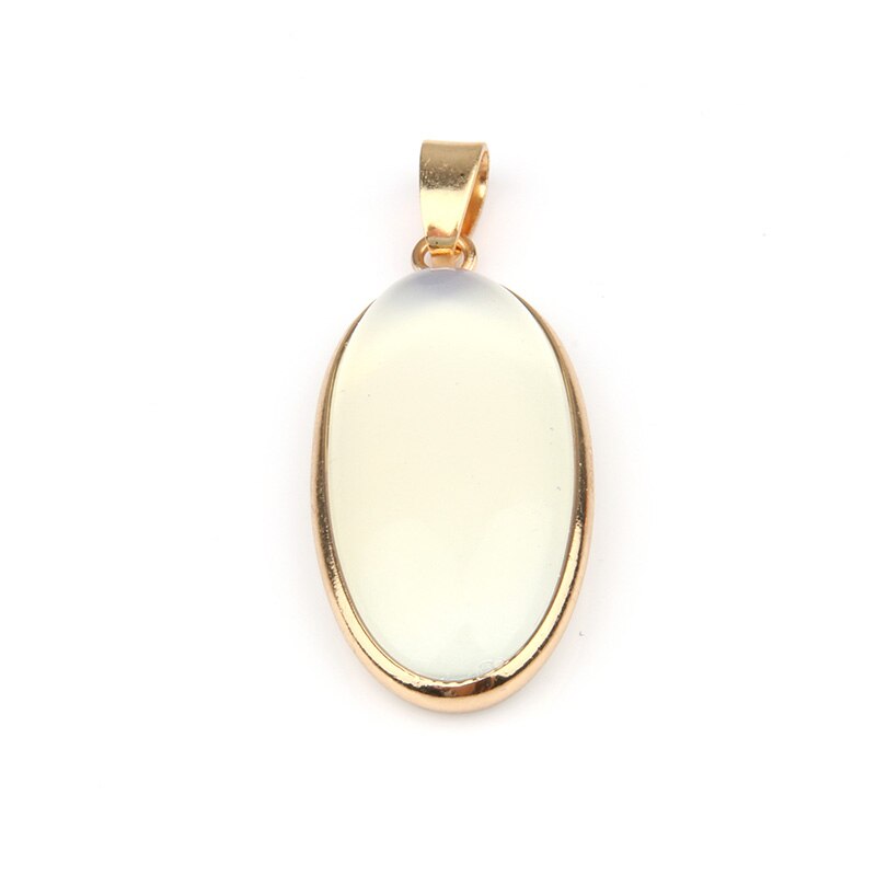 Ciondolo In Pietra naturale di Forma Ovale Pendenti Con Gemme E Perle Agat Lapis Lazuli Pendenti E Ciondoli per Collane Monili Che Fanno 4*1.6*0.6 millimetri: Yellow Jade