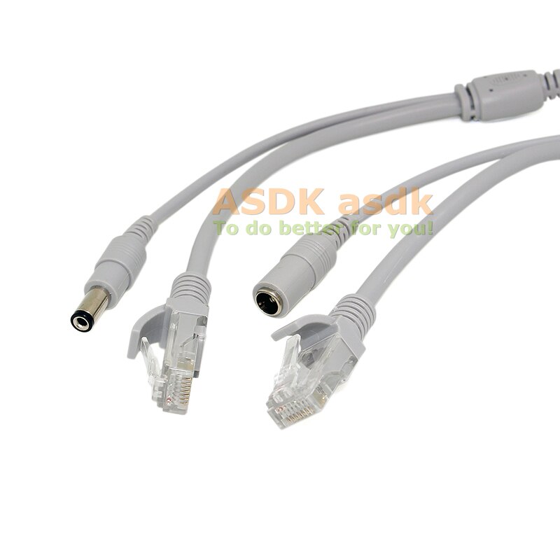 5M DC+ RJ45 Ethernet Cable Power CCTV Network Lan Cable For NVR System IP Camera