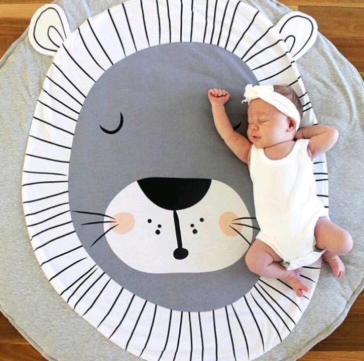 Cartoon Olifant Baby Deken Baby Speelmatten Peuter Kids Kruipen Ronde Tapijt Tapijt Nordic Kids Bed Room Decor Foto Props: 13