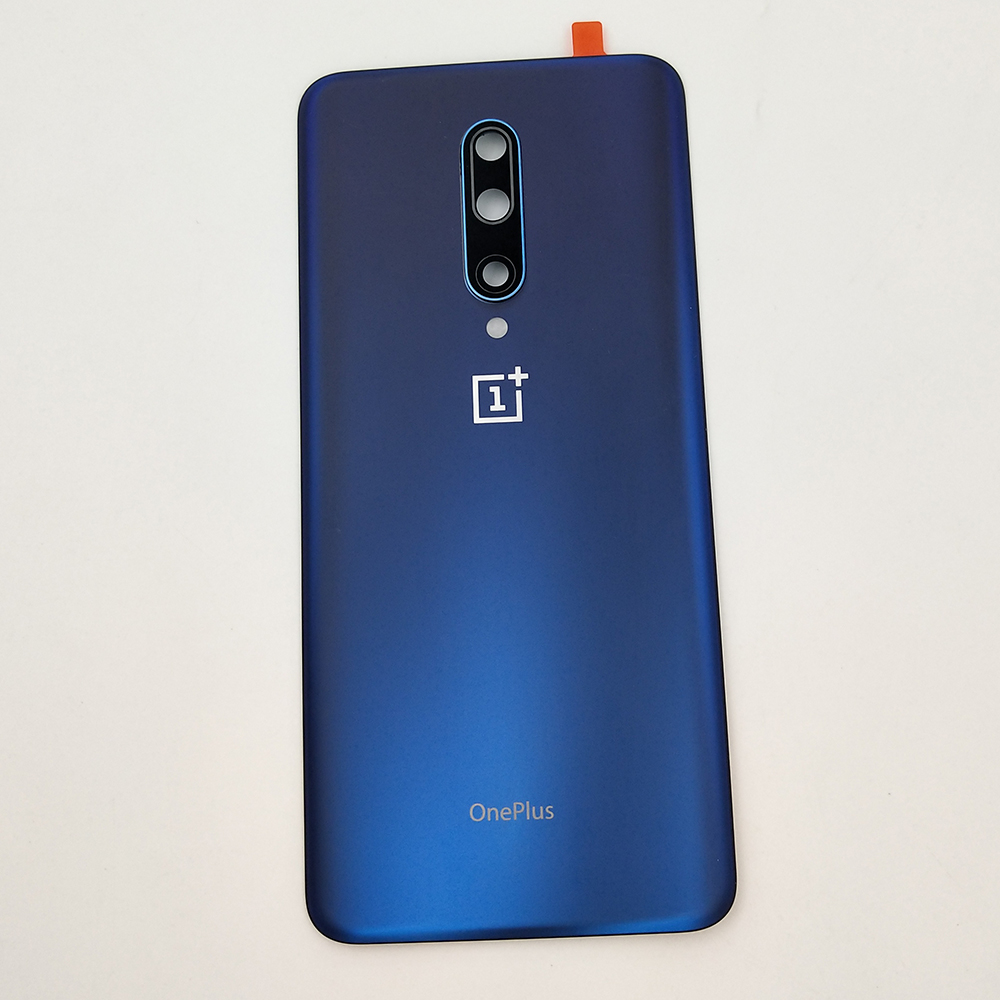 Oneplus 7 pro 7 pro lasinen takakansi takaluukun kotelon kotelon vaihto yhdelle plus 7 pro kameralinssillä + liimalla: Matta sininen