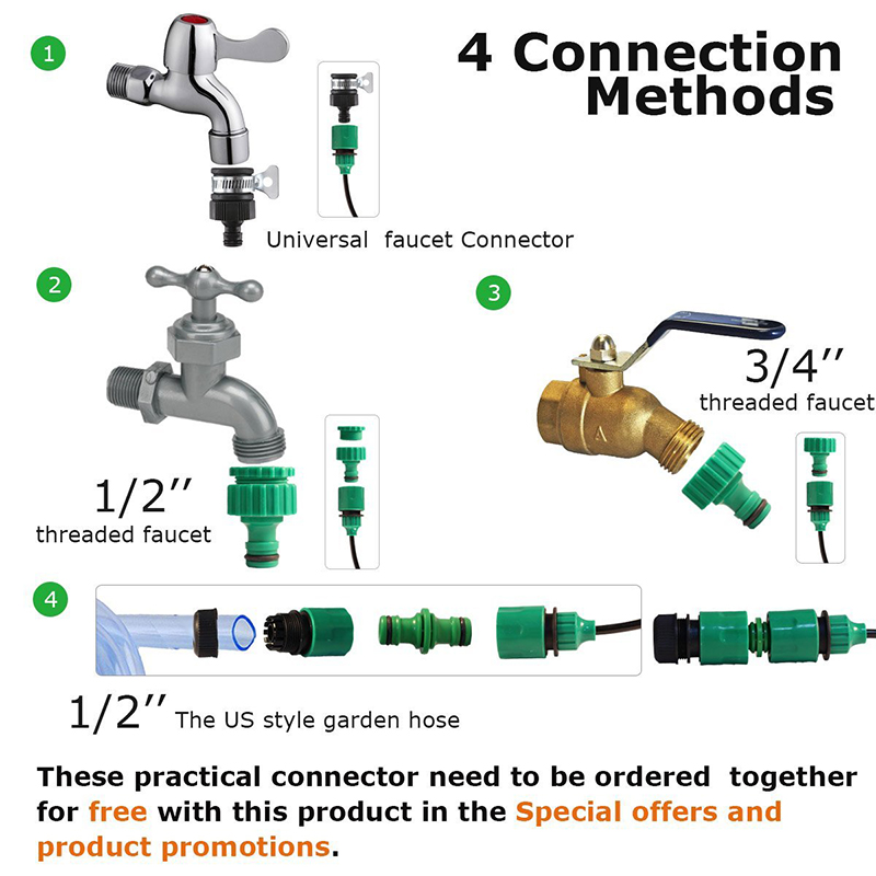 30m Automatic Micro Drip Irrigation System Garden Irrigation Spray Self Watering Kits with Adjustable Dripper
