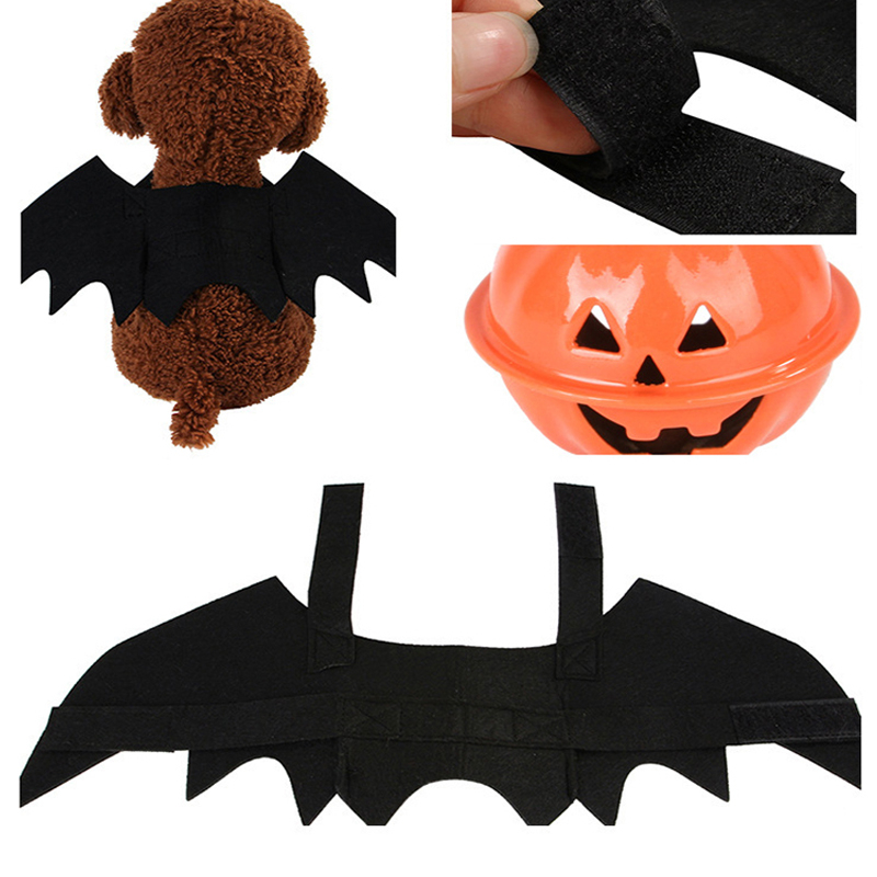 Halloween hund kostumer flagermus vinger vampyr sort sød fancy dress up halloween hund katt kostume udklædning rekvisitter