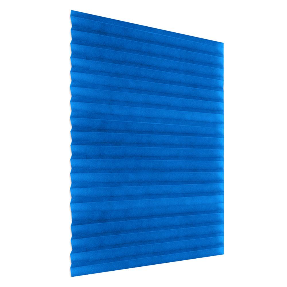 Self-Adhesive Pleated Blinds Half Blackout Curtains for Bathroom Balcony Shades for Living Room Window Coffee Door House Decor: Blue / 60X150cm
