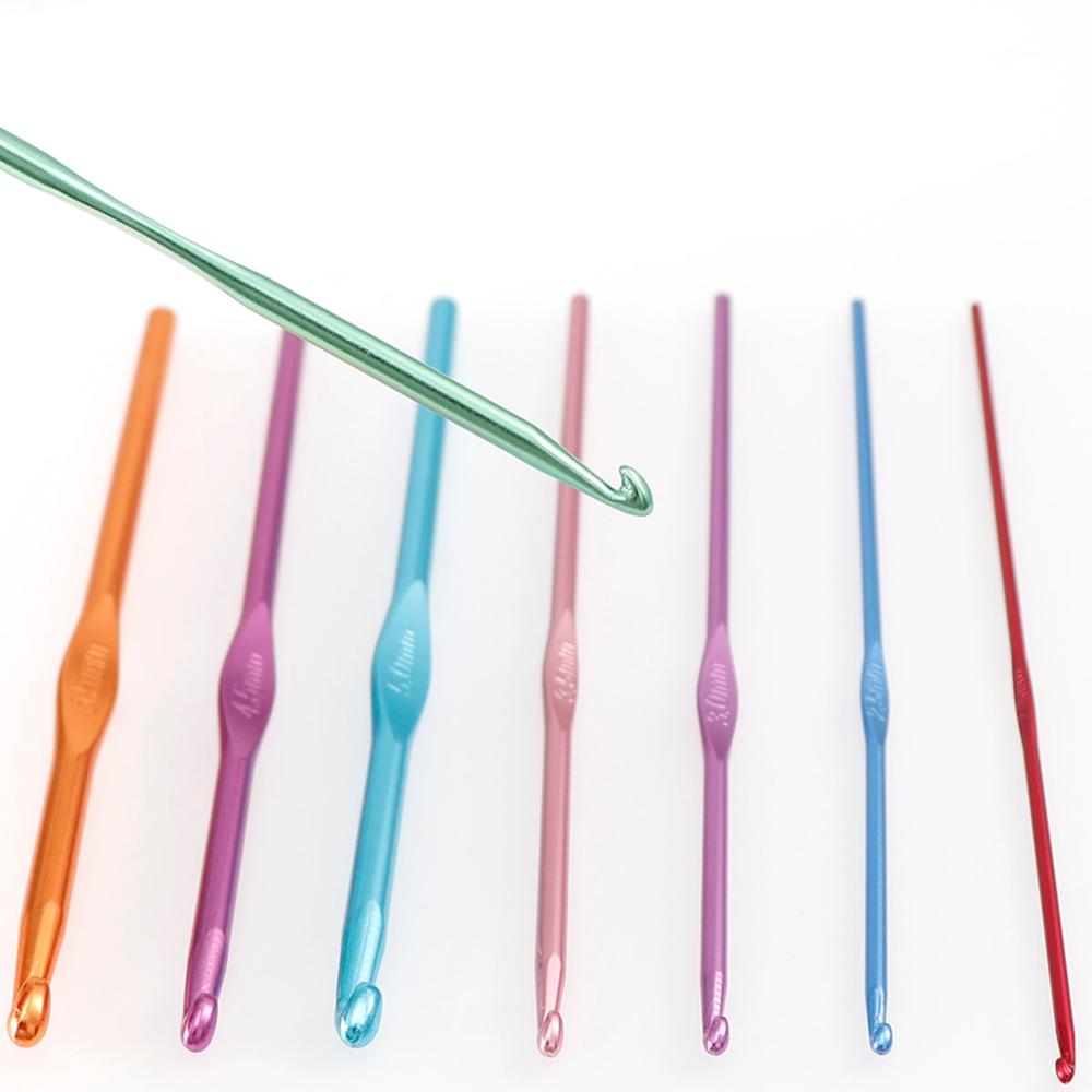 8 st / set flerfärgad aluminium virkar 2mm to 5.5mm hampa blomma virka för hem diy handgjorda vävning verktyg stickor