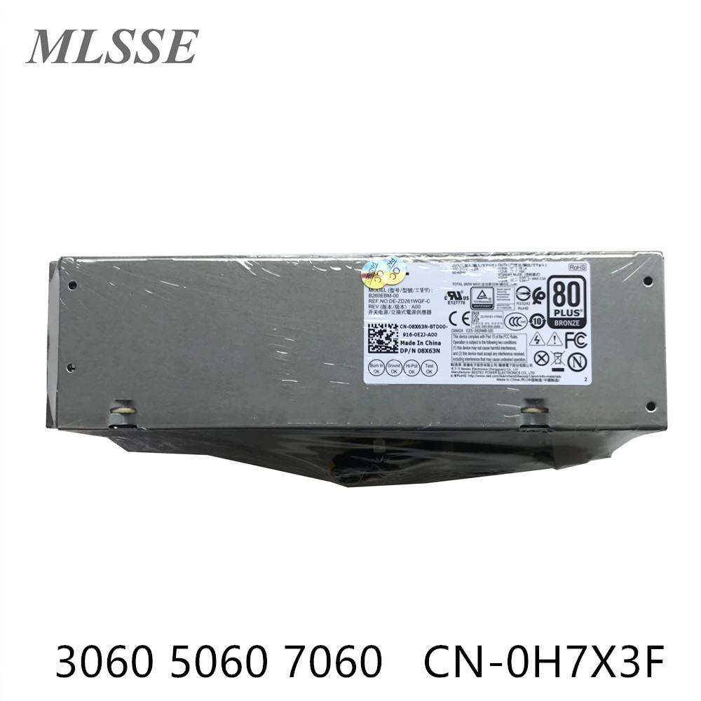 Original For Dell OPX 3060 5060 7060 260W Power Supply 6 PIN+ 4 PIN B260EBM-00 H7X3F 0H7X3F 52CKC 3YNRJ 8X63N 100% Test