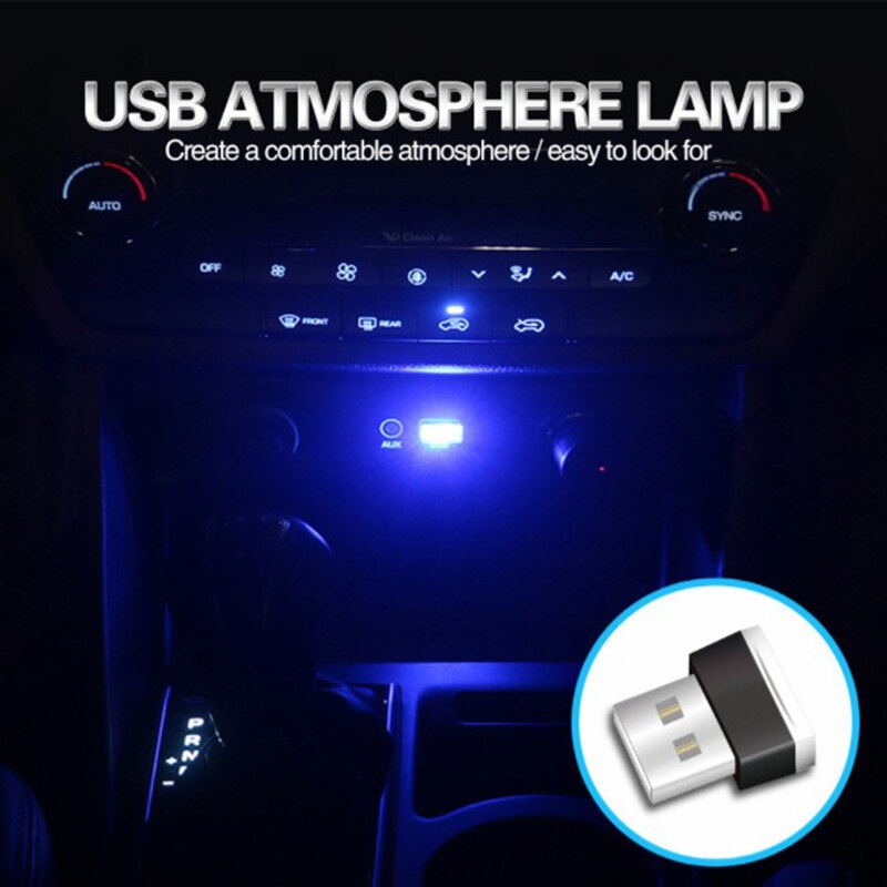 Bil auto styling usb atmosfære lys stik dekor lampe til peugeot 106 206 207 208 306 307 308 sw 3008 cc 407 4008 5008