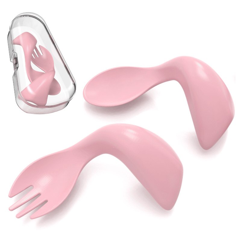 Silicone Baby Feeding Plate Non-slip Suction Tableware for Babi Kids Dishes Infant Food Bowl for Children Pratos Kids Plate: S9 fork and spoon