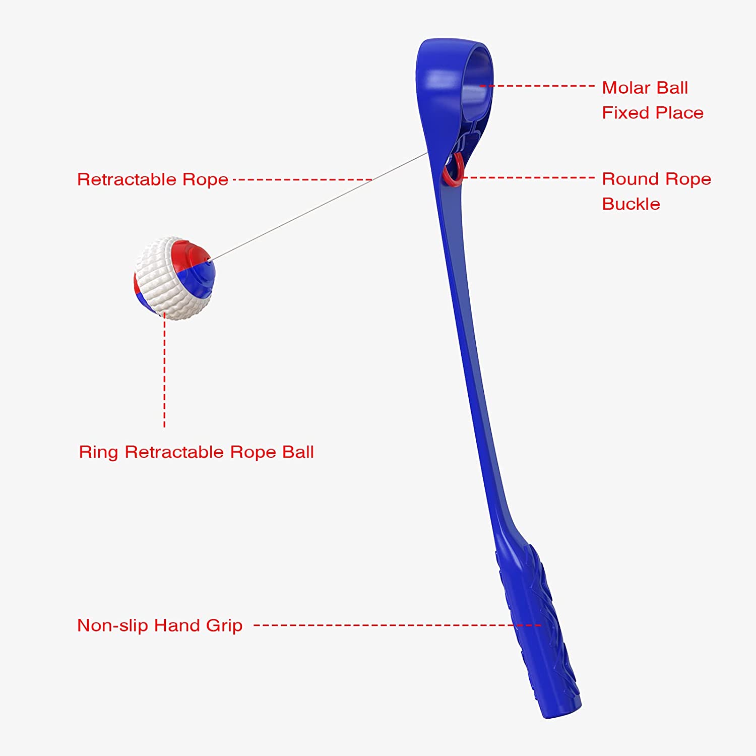 Ball Thrower for Dogs Dog Ball Launcher Pet Arc Throwing Stick and Dog Training Toy Dog Interactive Toy Training Interactive Toy