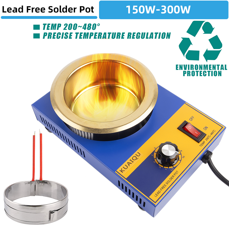Olla de soldadura sin plomo, horno de fusión de estaño de mano, Control de temperatura ajustable, herramienta de baño para desoldar, 150W / 200W / 250W / 300W