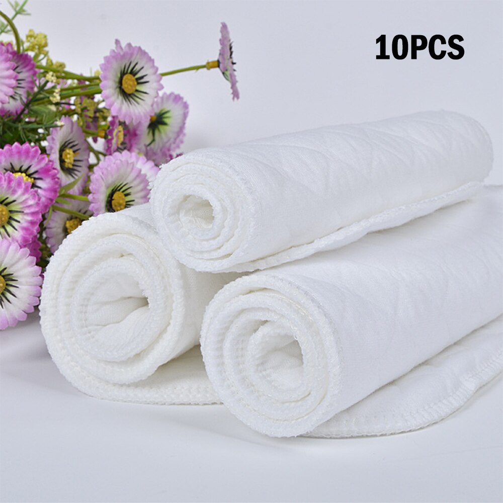 Reusable baby Diapers Cloth Diaper Inserts 5pc 3 Layer Insert Cotton Washable babies care Eco-friendly diaper: 10PCS M