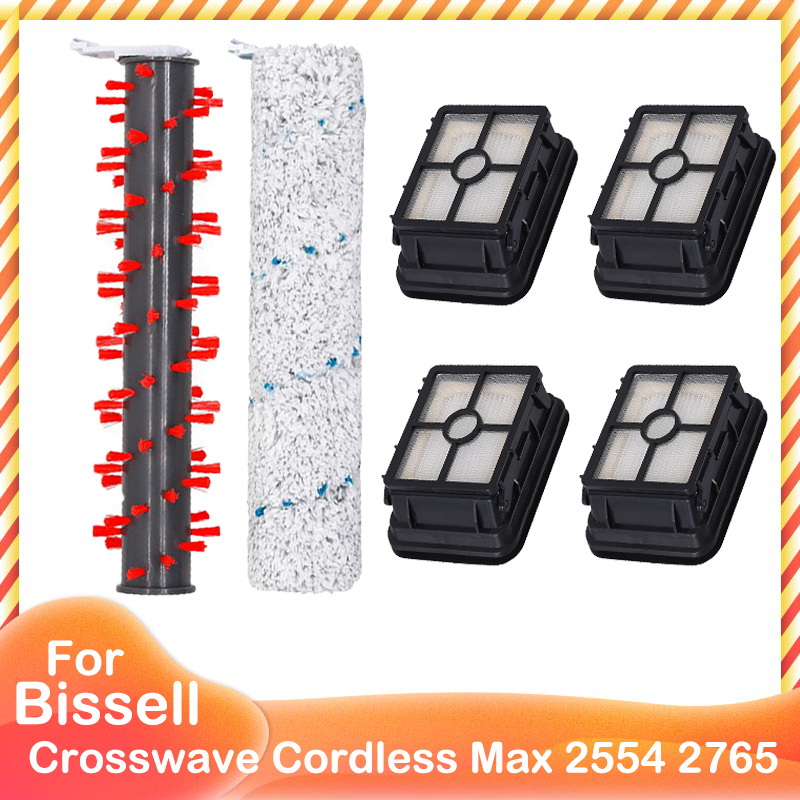 Main Brush HEPA Filter For Bissell Crosswave Cordless Max 2554 2554A 2590 2596 2596B 2596M 2765 2765F 2765Z 2765E 2765N 2767Z: light green