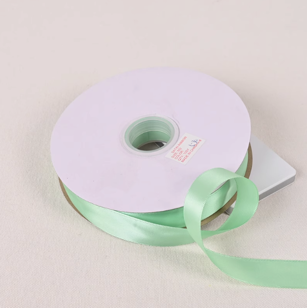 Panglică de satin din poliester verde mentă 6/10/15/20/25/38mm 91 metri, pentru cusut decorațiuni de crăciun cu funde lucrate manual, nuntă: Nichel negru