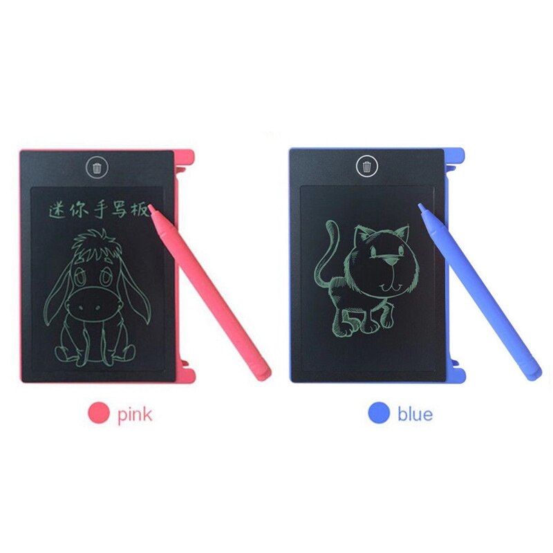 LCD Writing Tablet Paperless Memo Pad Writing Drawing Graphics Board 4.4 inch(blue)