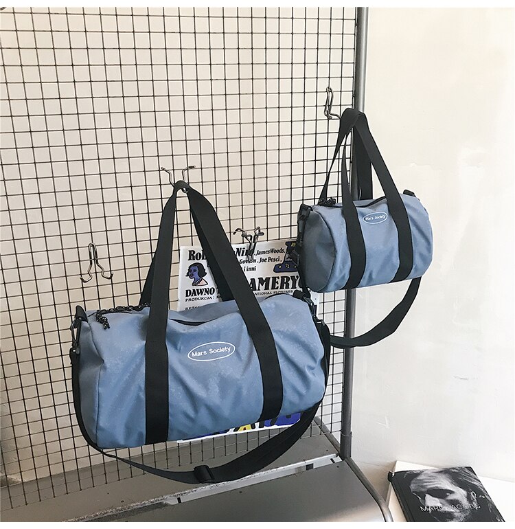 Original Handbag Duffel Bag Couple Travel Bag Large Capacity Sports Training Gym Bag Lightweight Short-distance Bag: Blue / L42cmx25cmx25cm