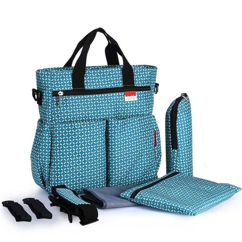 Barsel baby bleie bag multifunksjon baby bleie poser skrive ut vanntett stelle bag barnevogn poser
