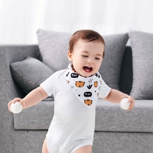 Gelukkig Fluit 4 Stuks Veel Baby Kids 100% Katoen Bandana Slabbetjes Feeding Speeksel Handdoek Dribble Driehoek Set