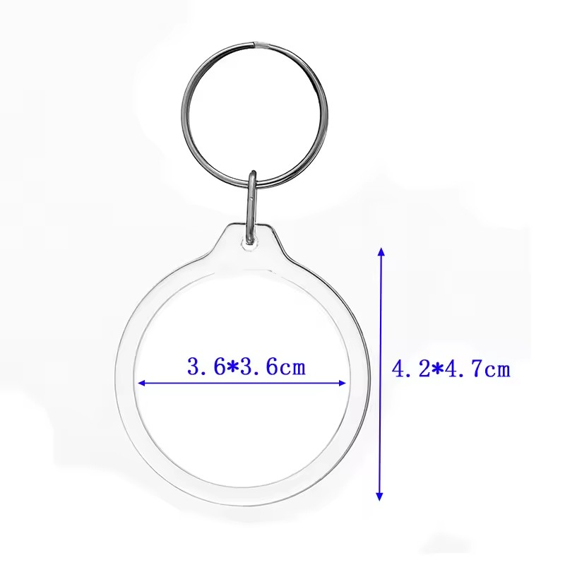 5/20 stuks transparante fotolijst sleutelhanger kwastjes snap-in aangepaste insert foto acryl blanco sleutelhanger duidelijke blanco foto hanger: Blauw / Rood