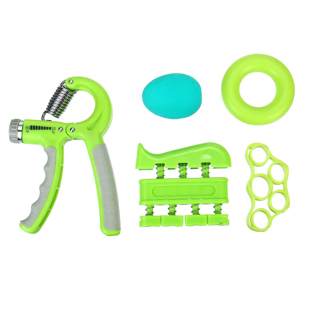 6Stck einstellen Fitnessstudio Fitness Einstellbare Hand Griff Finger Unterarm Stärke Muskel Erholung Hand Greifer Trainer Trainer Ausbildung Bausatz: Licht Grün