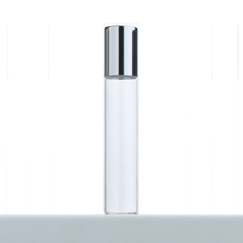 50Pcs/Lot 10ml Clear Glass Roller Essential Oil Bottle With Box Roll On Perfume Bottle Cosmetics Container Print LOGO Pay Extra