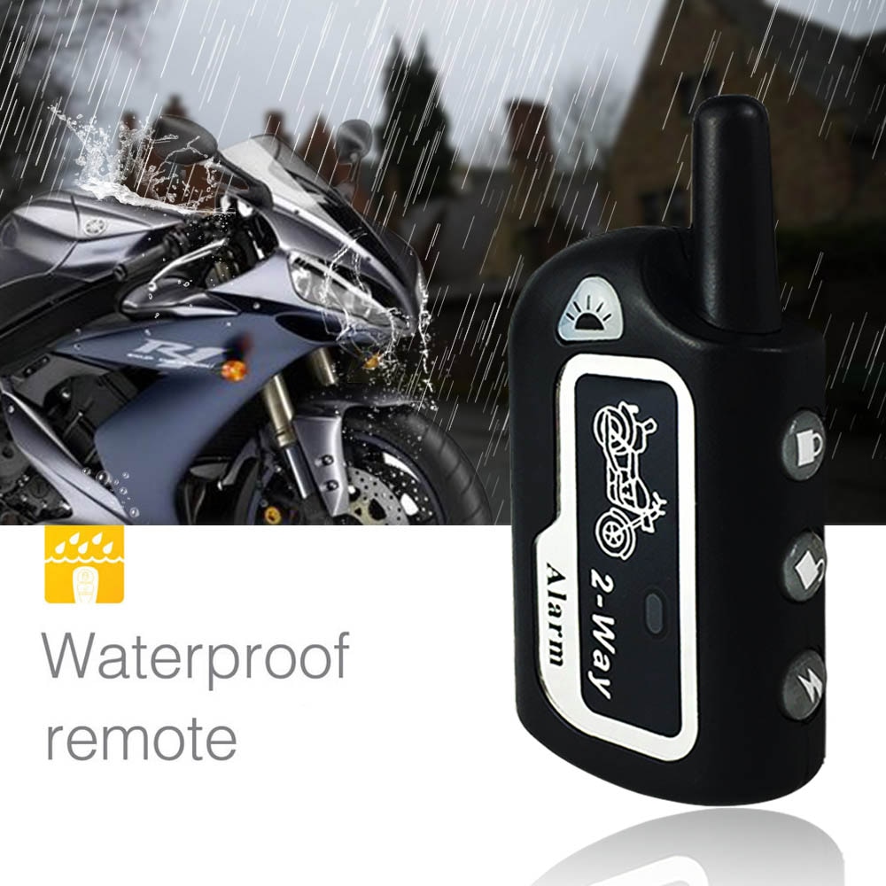 OLOEY Two Way Motorcycle Alarm Anti-theft Security System Scooter Moto 2 Way Alarm Remote Control Engine Start Theft Protection