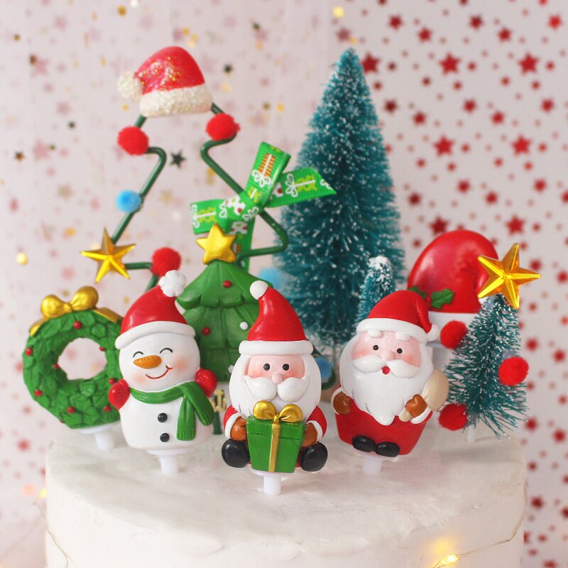 Festas de família, festas de aniversário, decorações de natal, suprimentos de cozimento papai noel, boneco de neve, elk, árvore de natal bolo decora