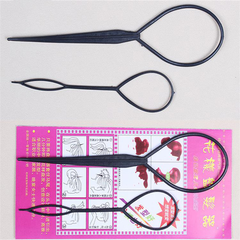 2 Stuks Paardenstaart Schepper Braider Maker Styling Tool Plastic Lus Styling Gereedschap Black Hagel Clip Styling Tool Loop Gereedschappen mode: 01