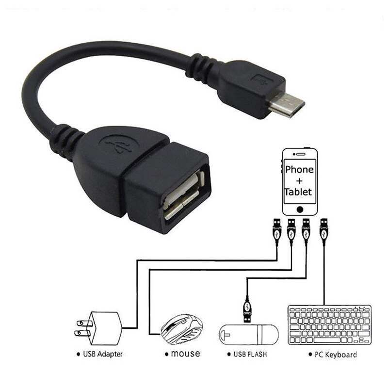 Micro USB OTG Cable Adapter 5pin Mini USB Male To USB 2.0 Type A Female OTG Host Adapter Cable For Cellphone MP3 MP4 Camera