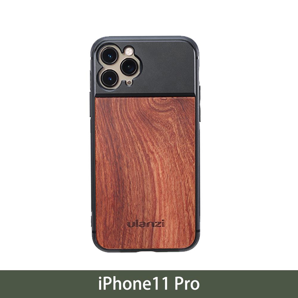 Ulanzi funda de teléfono de madera para iPhone 11, iPhone 11 pro, iPhone 11 pro Max con lente anamórfica lente Macro: iPhone 11 Pro